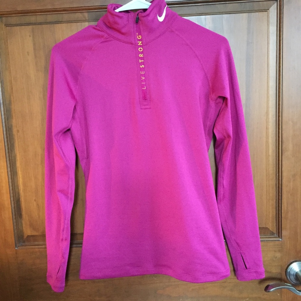 Nike livestrong quarter zip half zip thumb holes